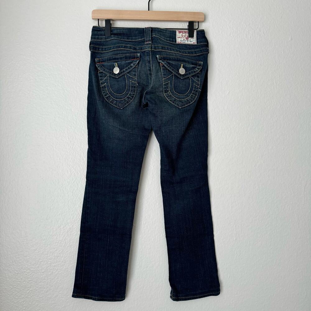 Vintage True Religion Women's Billy Jeans Straight Leg Low Rise Fading Size 25